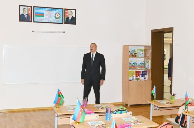 Prezident İlham Əliyev Milli Qəhrəmanın adını daşıyan məktəbin açılışında  iştirak edib